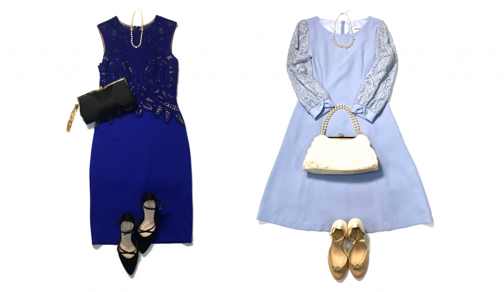 青・水色ドレス