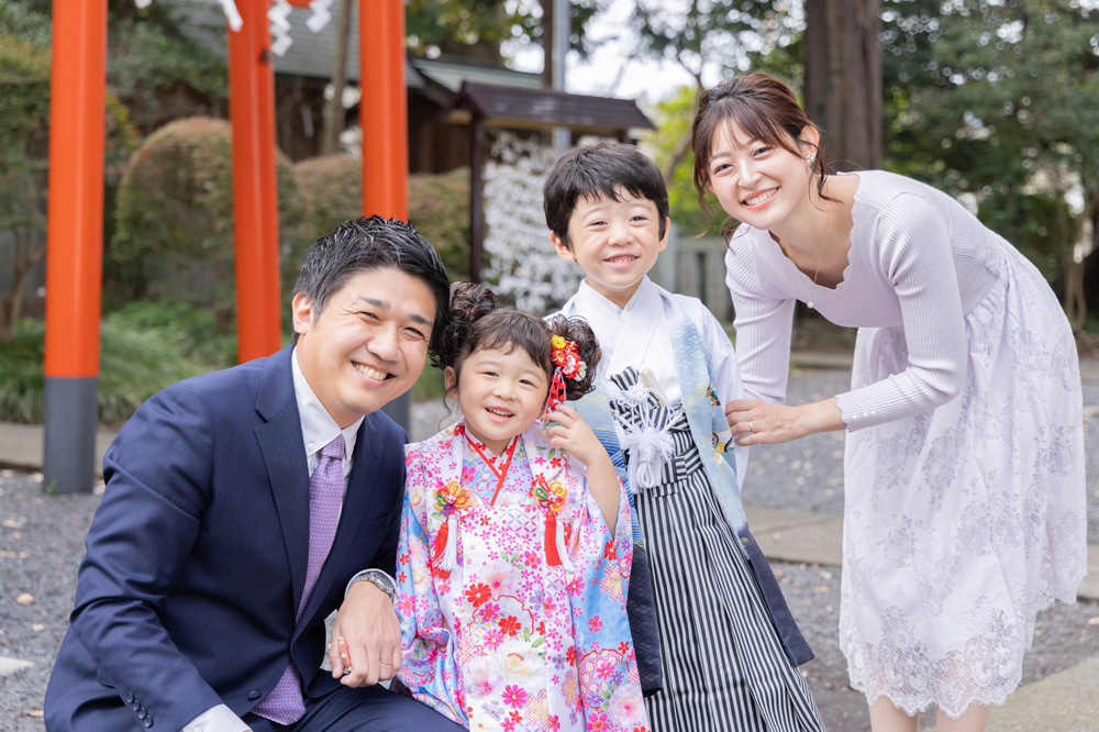 七五三の家族写真