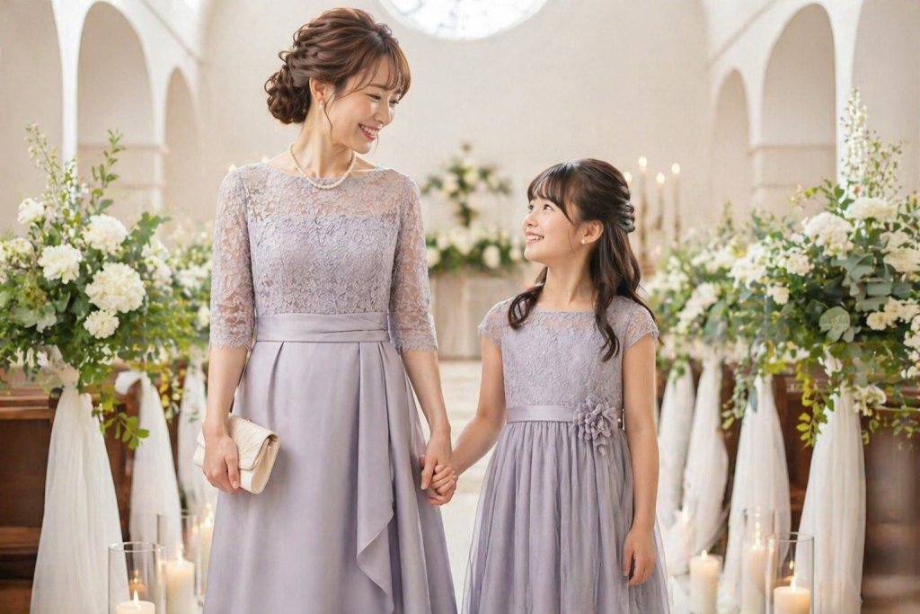 結婚式・親子お揃いのレンタルドレス集！フォーマル向けリンクコーデ