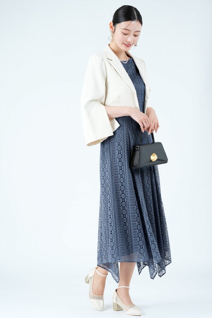 AIMER ランダムヘム総レースブルードレス