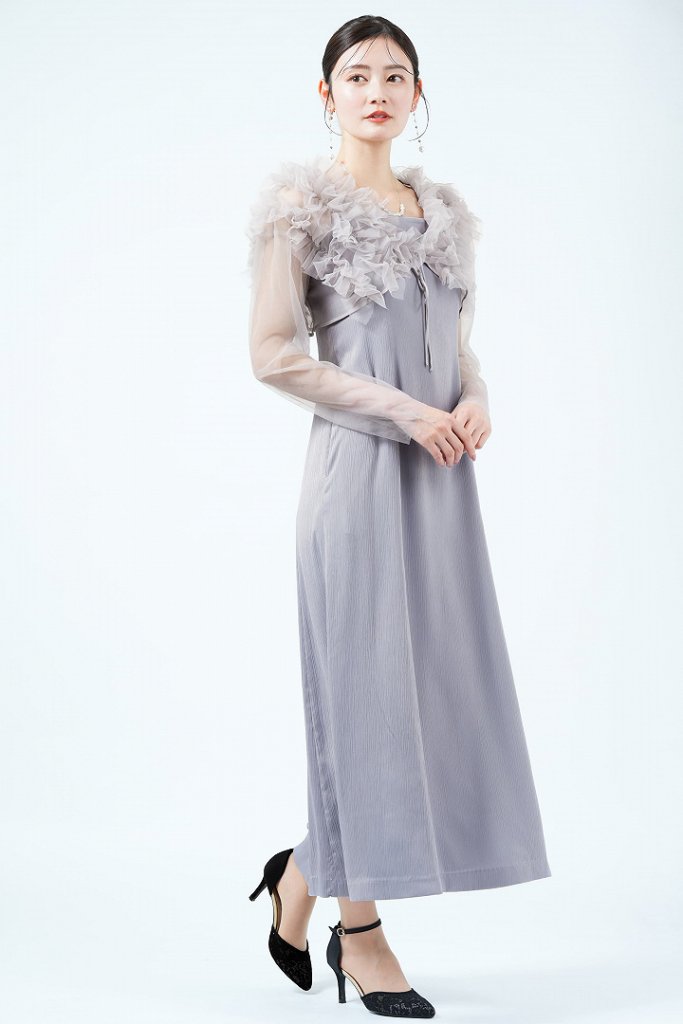 JILLSTUART ラッフル総レースライトグリーンドレス