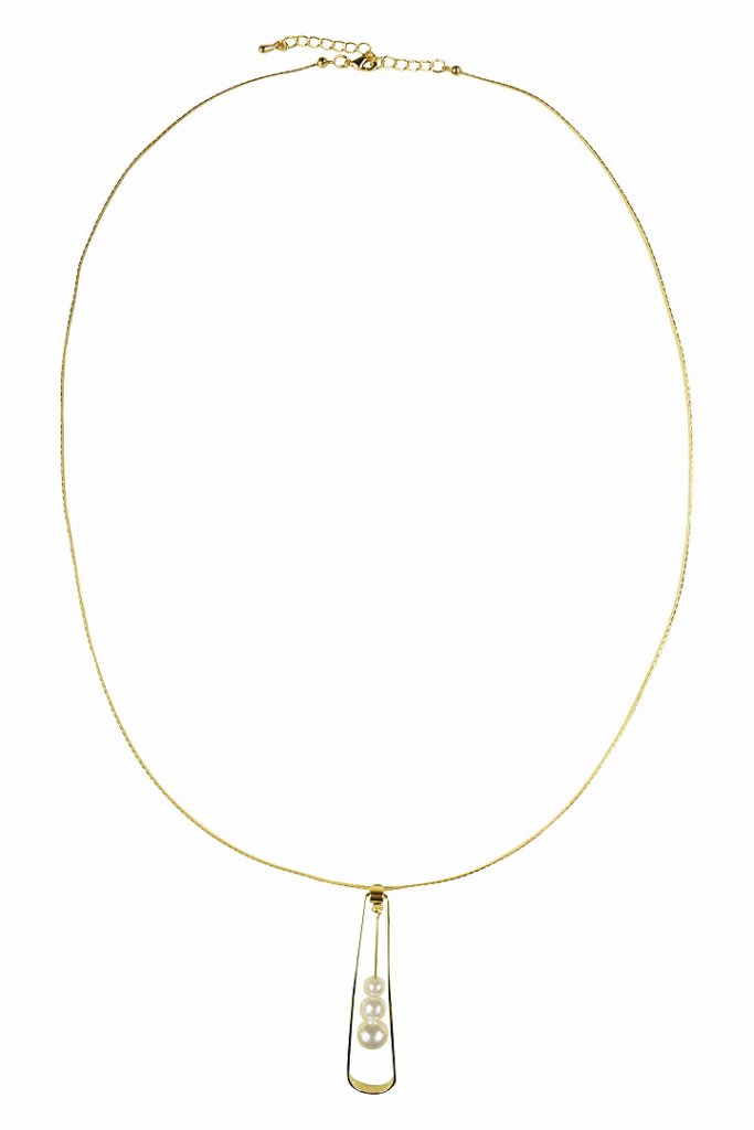 Hermoso luxe 3粒パールロングネックレス