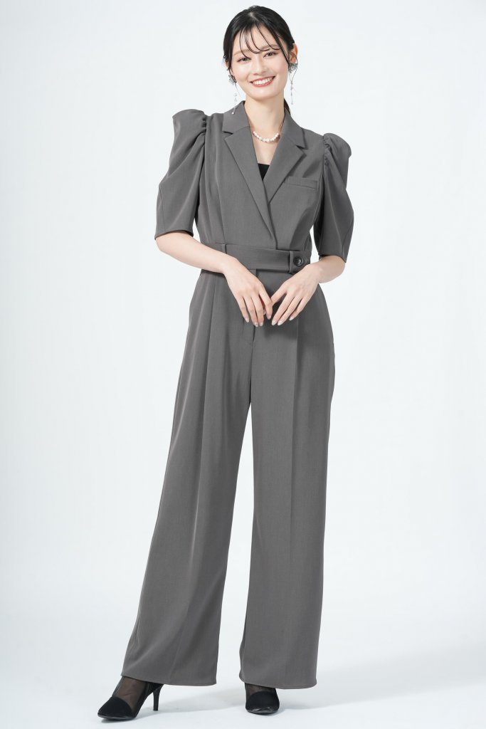 JILLSTUART シアーブラウス×レイヤードネイビードレス