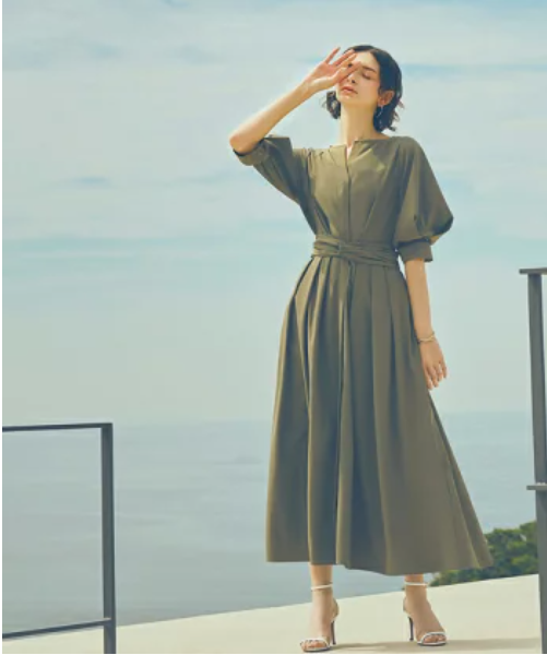 Dressing U 2wayクロスベルトタックワンピース