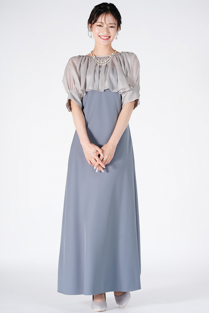 SNIDEL 艶感ショートボレロ付きブルードレス