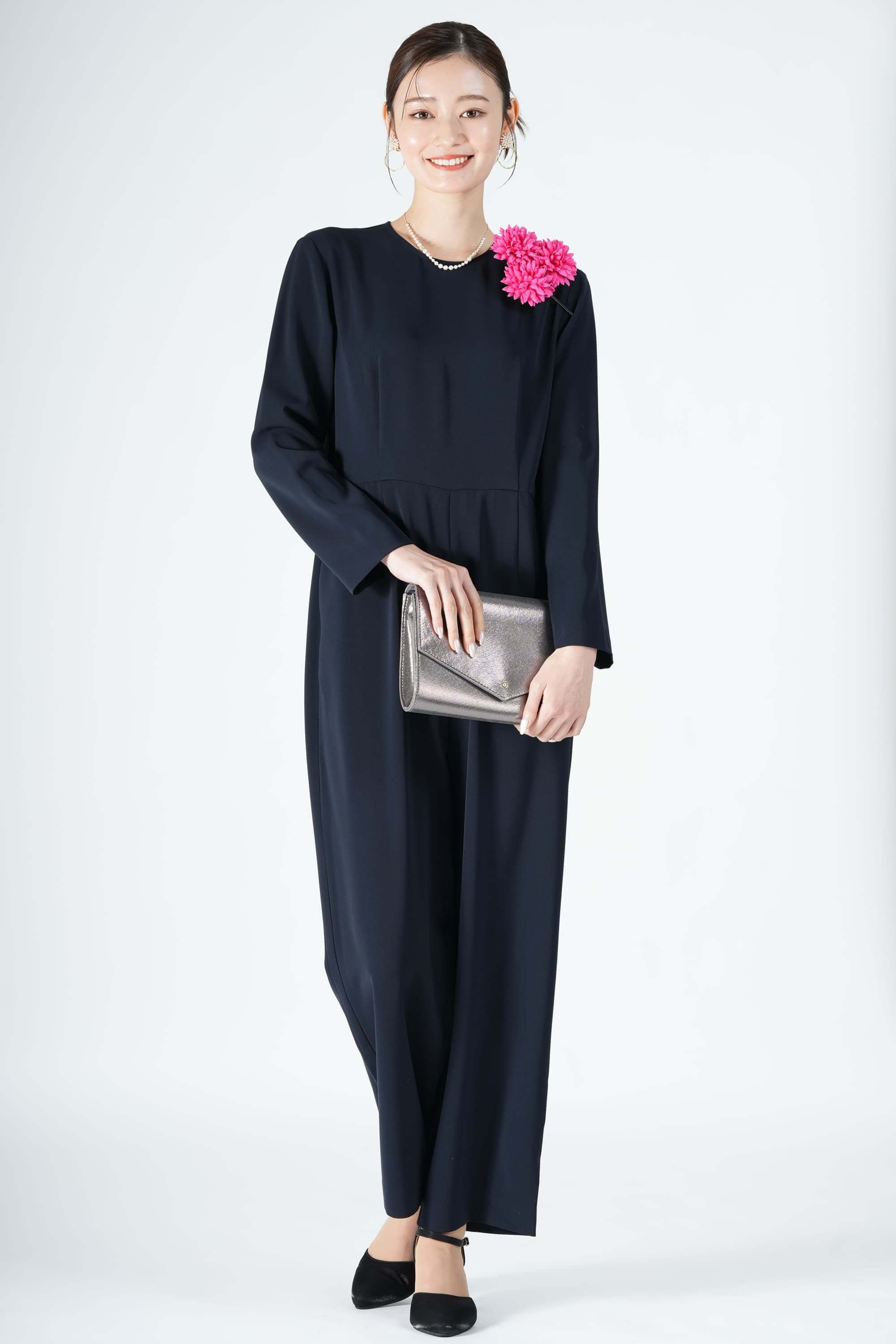 BEAUTY&YOUTH UNITED ARROWS シンプルツイルネイビーパンツドレス