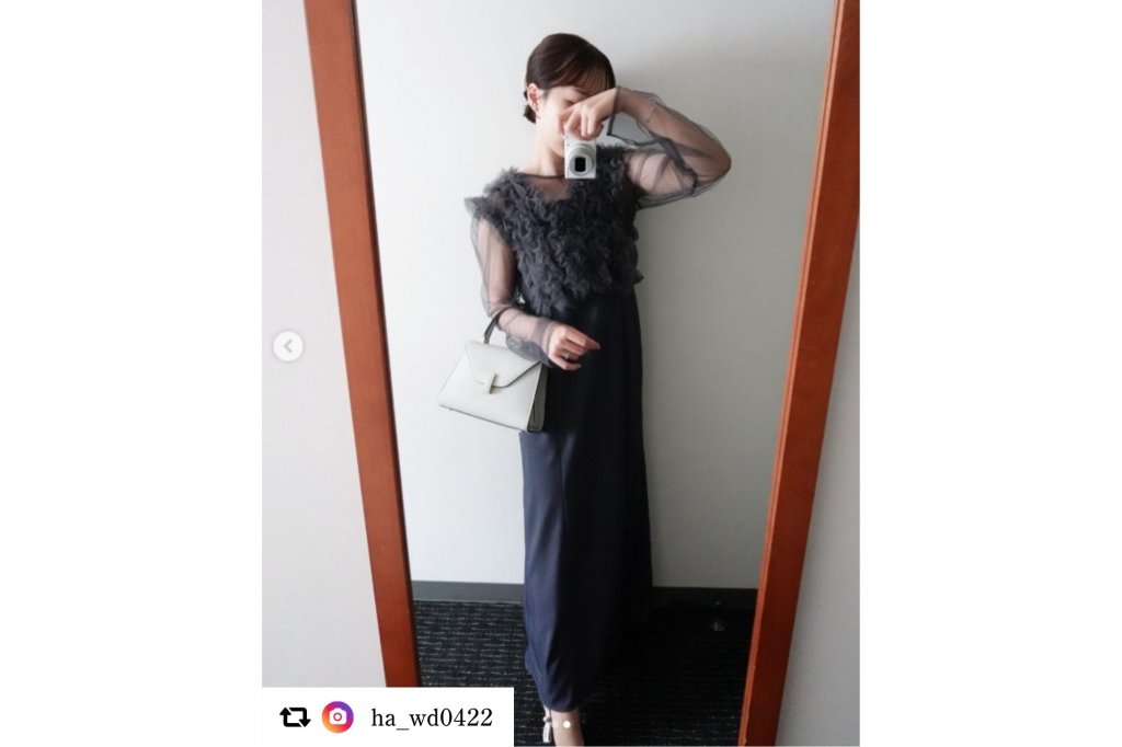 トレンドのチュールでこなれ感をプラス！