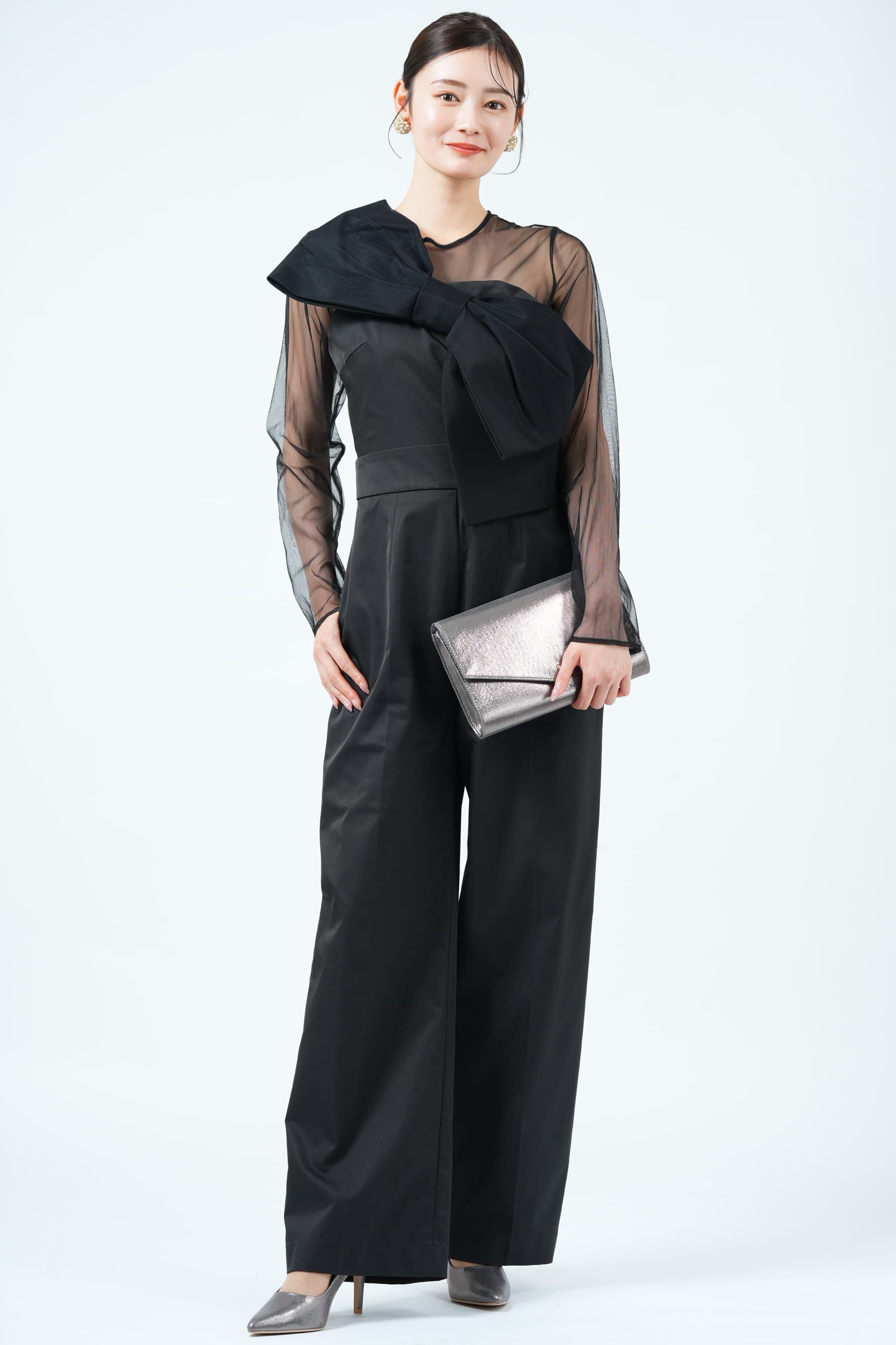 LAGUNAMOONビッグリボンブラックパンツドレス