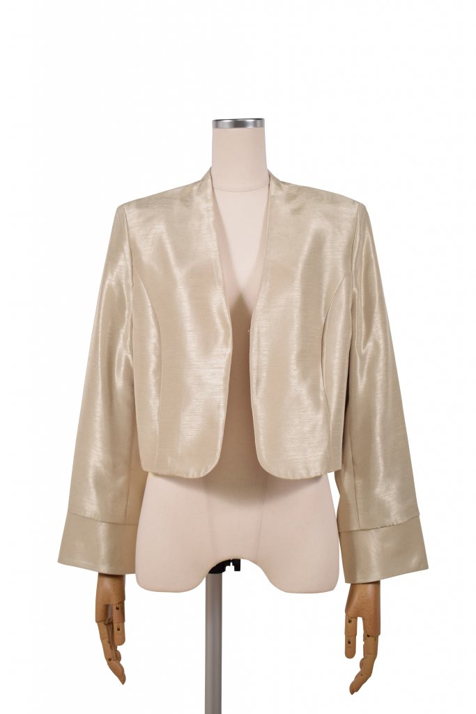 LUXE GRACE シンプル光沢シャンパンジャケット
