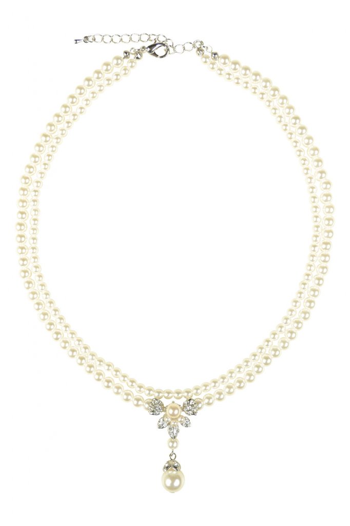 mebelle muse 上品2連リーフモチーフパールネックレス