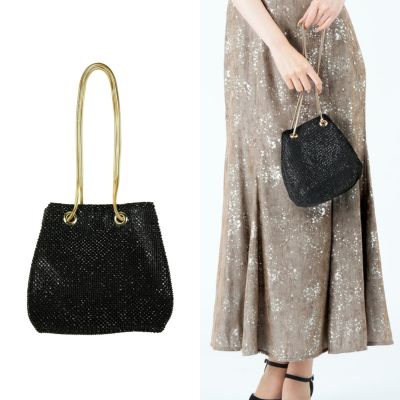 Dorry Doll ラインストーン巾着ポシェットブラックバッグ