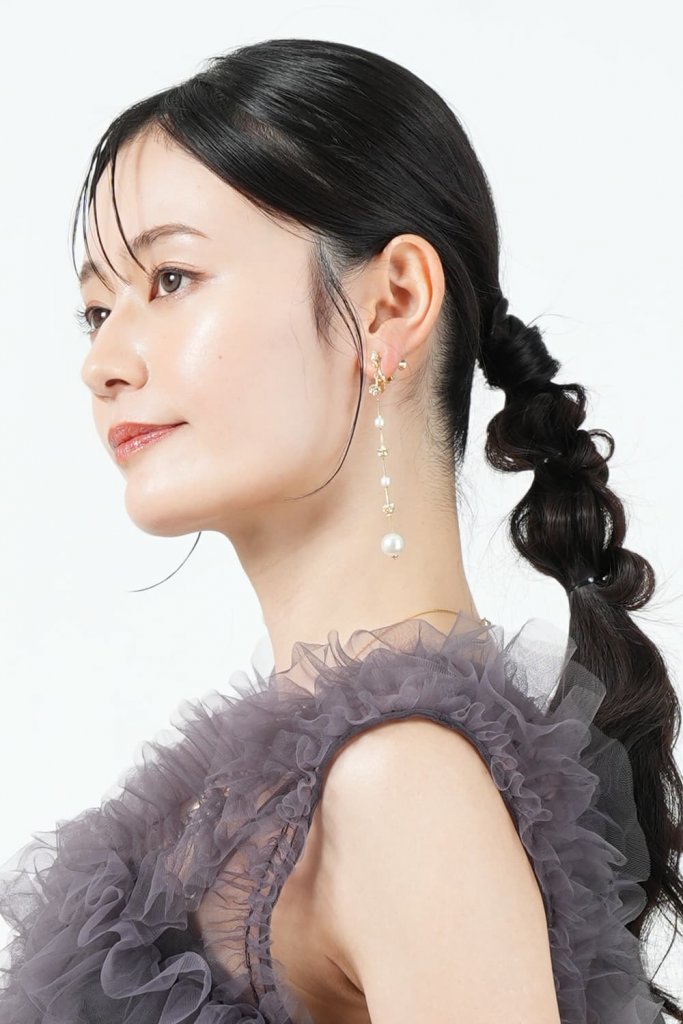 MAYGLOBE Veil 華奢チェーンゴールドイヤリング