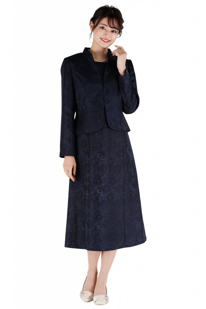 FESTA MEMORIA ジャガード織りネイビードレスセット