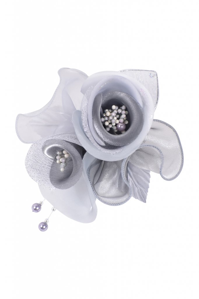 LUXE GRACE 薔薇モチーフグレーコサージュ