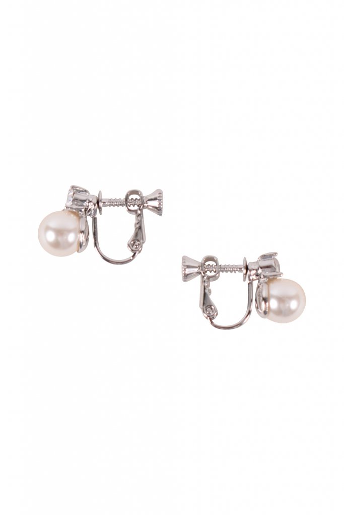 VIWOMINA 上品パールシルバーイヤリング