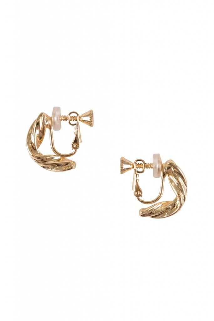 LAGUNAMOON メタルトーションゴールドイヤリング