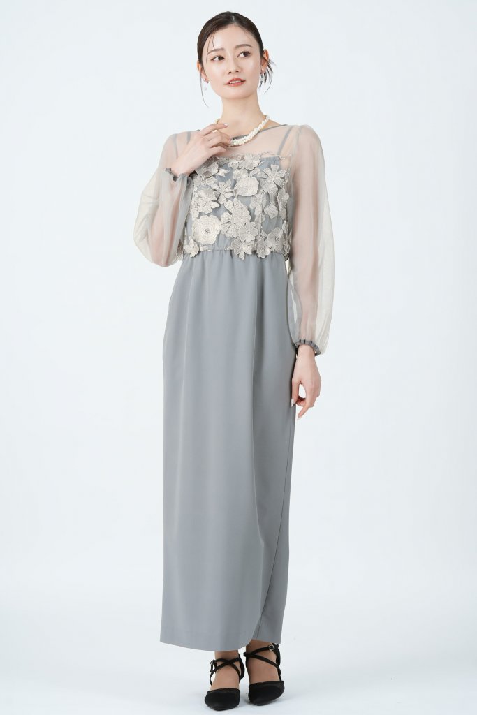 Kastane 立体フラワー刺繍グレードレス