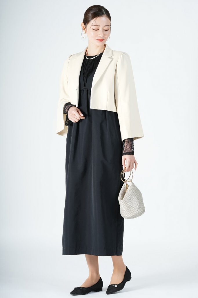 UNITED ARROWS green label relaxing ふんわりジャンスカブラックドレス