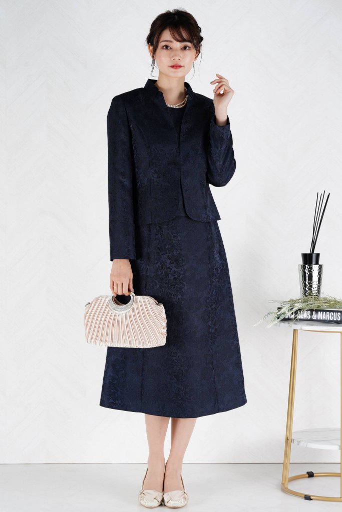 FESTA MEMORIA ジャガード織りネイビードレスセット