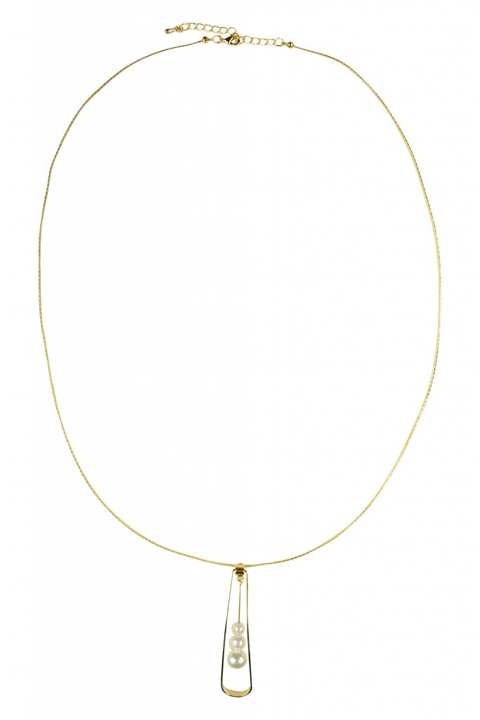 Hermoso luxe 3粒パールロングネックレス