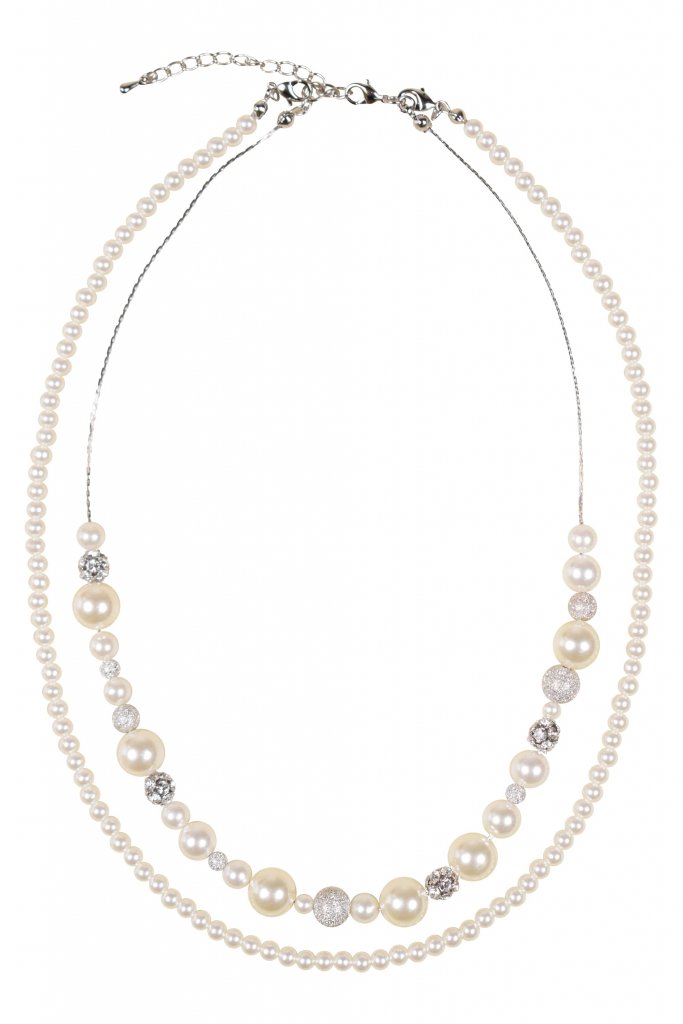 Hermoso 2連アクセントボールシルバーネックレス