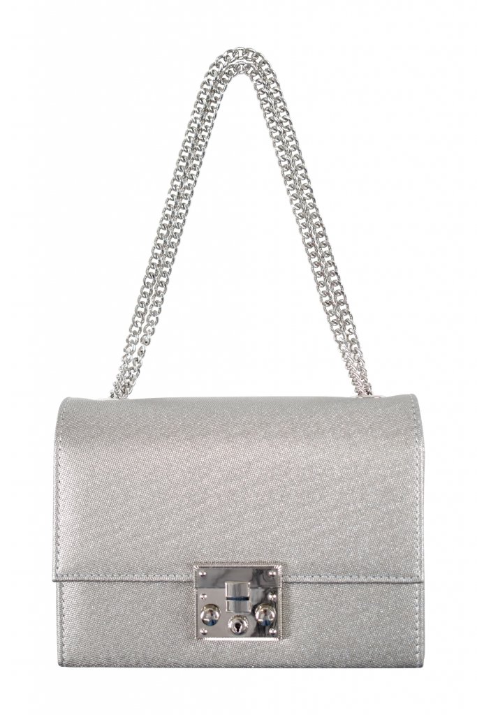 Dorry Doll ラメポーチ型グレーバッグ