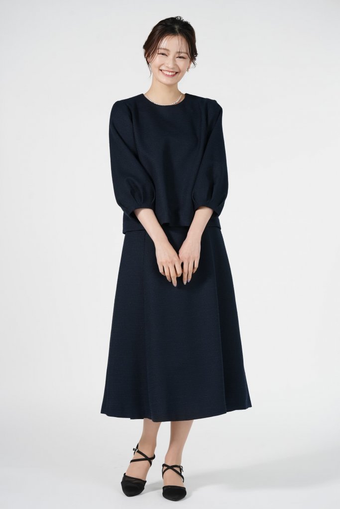 B:MING by BEAMS ツイードフレアこなれネイビースカートセット