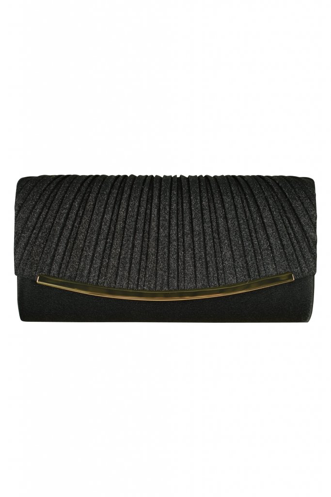 mebelle muse ラメプリーツブラックバッグ