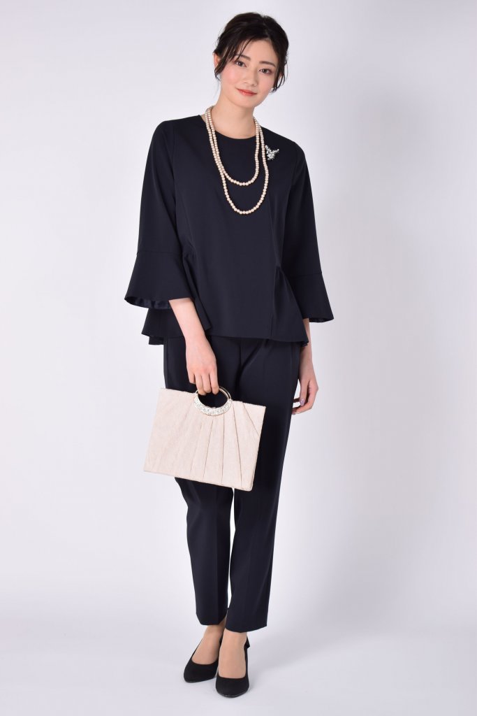 UNITED ARROWS green label relaxing ペプラムトップスネイビーパンツドレス