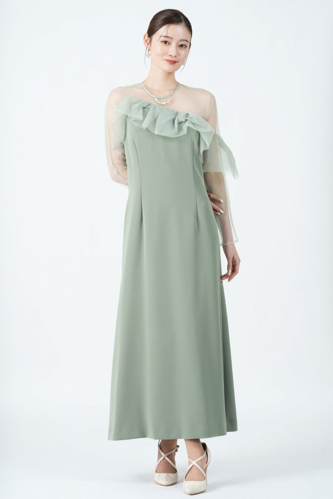 LAGUNAMOON アシメ立体フリルミントドレス