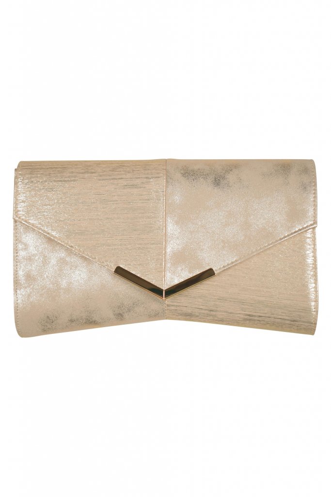 Luxe brille シャイニー異素材切替シャンパンバッグ