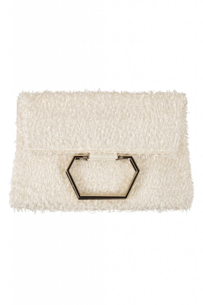 Dorry Doll メタルハンドル×シャギーベージュバッグ