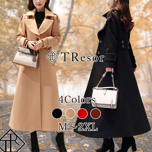 TResor-clothes 楽天市場店 フレアデザインロング丈チェスターコート
