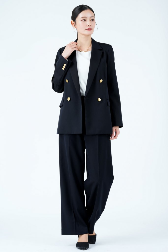 UNITED ARROWS green label relaxing ゴールドボタンダブルジャケット×ネイビーパンツスーツセット